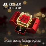 Rosa Eterna Encantada con Collar Corazón - ¡El Regalo Perfecto para el Amor!